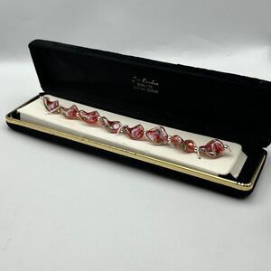 Woman’s Sterling silver red and pink  Murano glass Bracelet